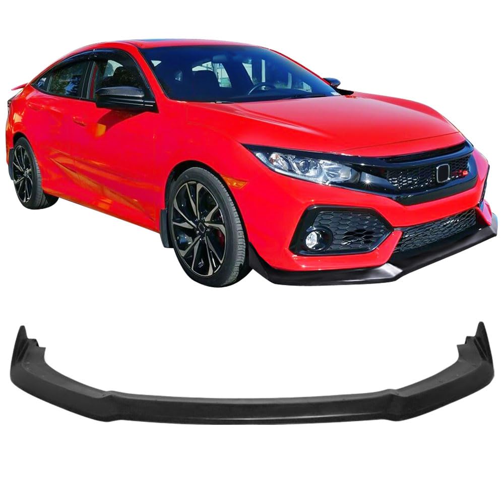 IKON MOTORSPORTS Front Bumper Lip Splitter - CS Style Air Dam Chin Body Kit for 2019-2021 Honda Civic | Durable Polyurethane Design | Perfect for Street Racing & Car Shows
