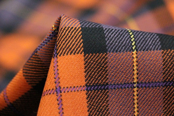 Bertoni Orange Tartan Scarf - Soft Wool Plaid Scarf for Women & Men - Perfect for Winter, Fall & Outdoor Activities