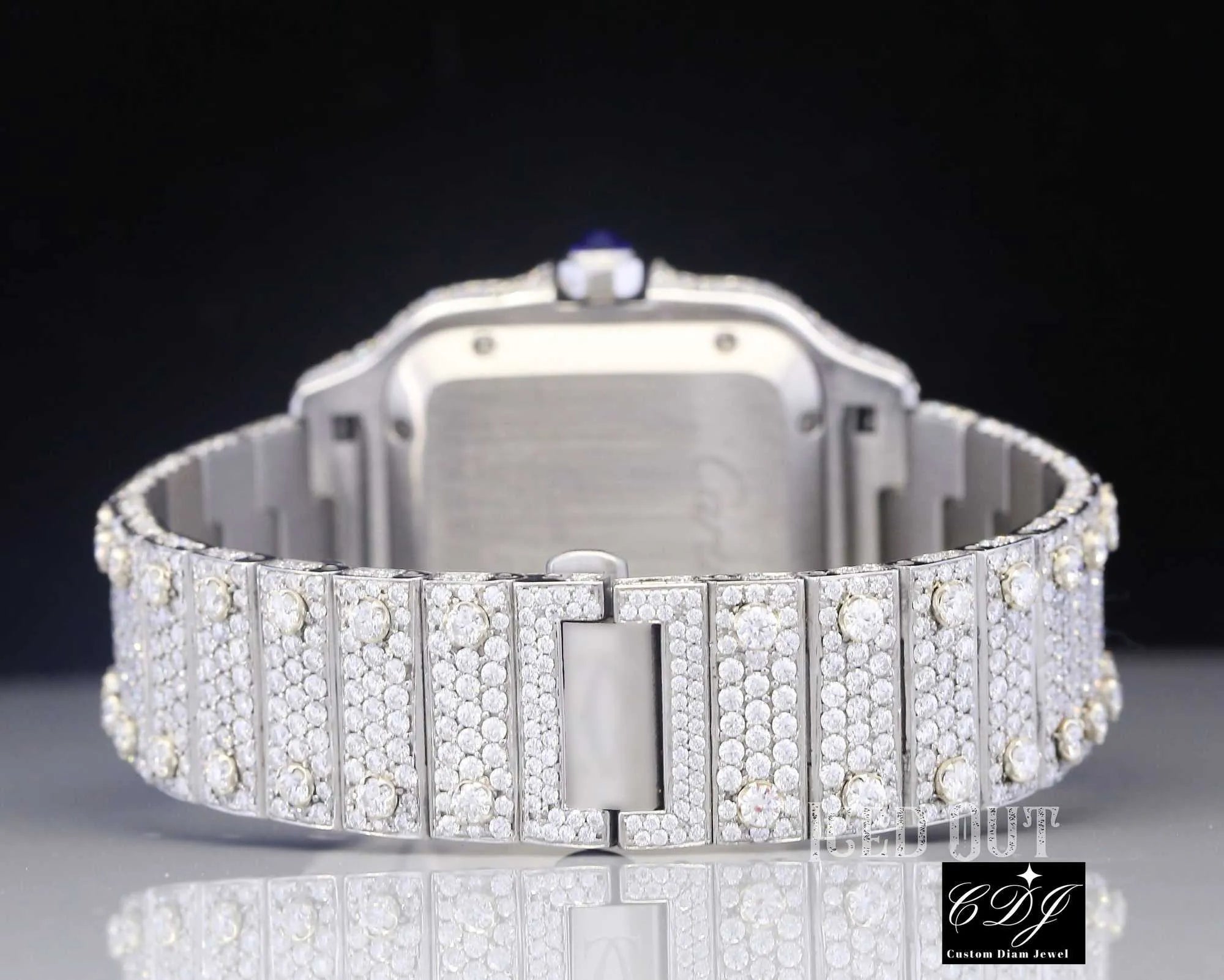 Luxury White Gold VVS Moissanite Iced Out Watch for Men - Diamond-Cut Bezel & High-Quality Stones - Perfect for Gifts, Weddings & Special Occasions