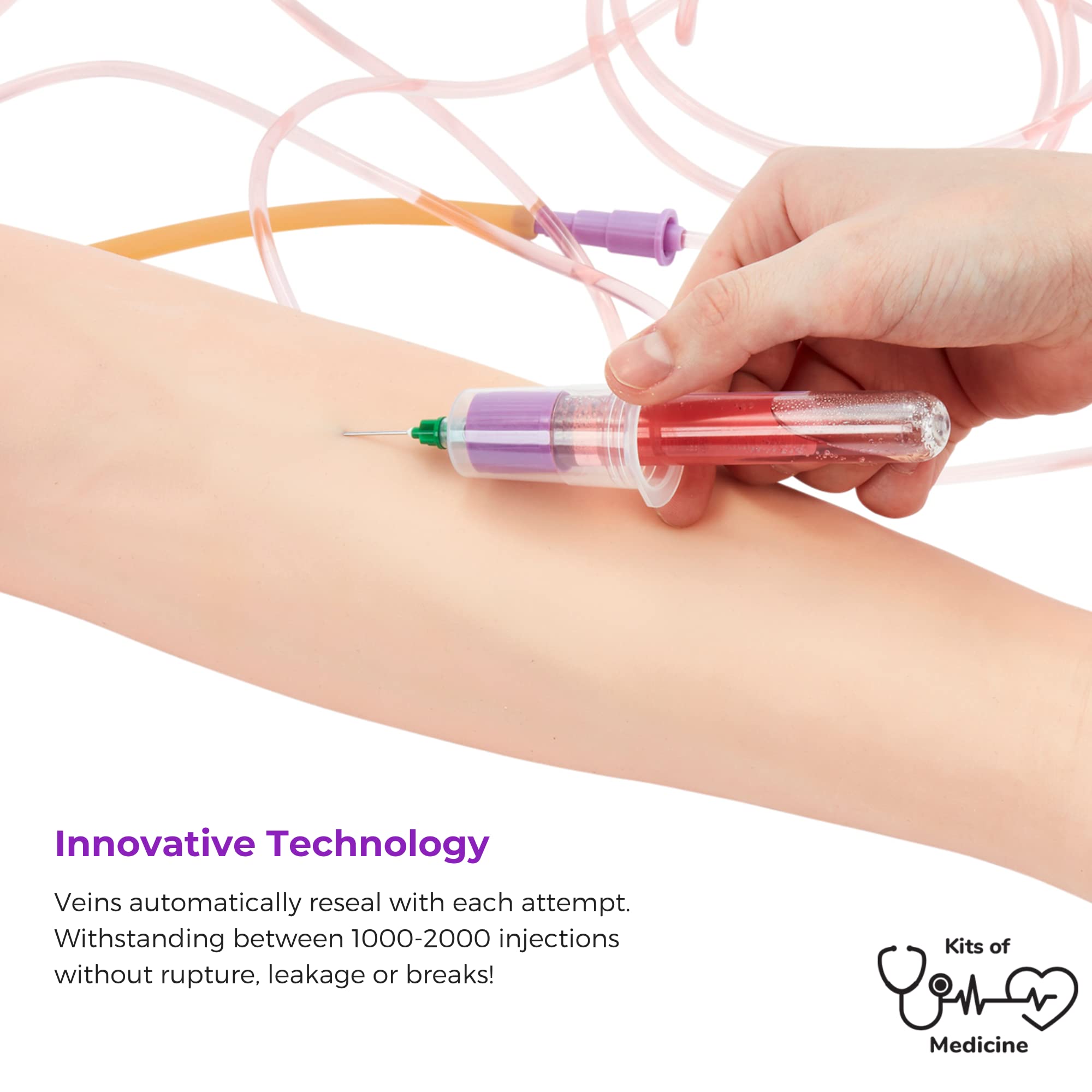 Phlebotomy Practice Kit with IV & Venipuncture Training Arm - Complete Medical Student & Nurse Training Supplies | Perfect Gift for Healthcare Students | Ideal for Classroom, Lab & Home Practice
