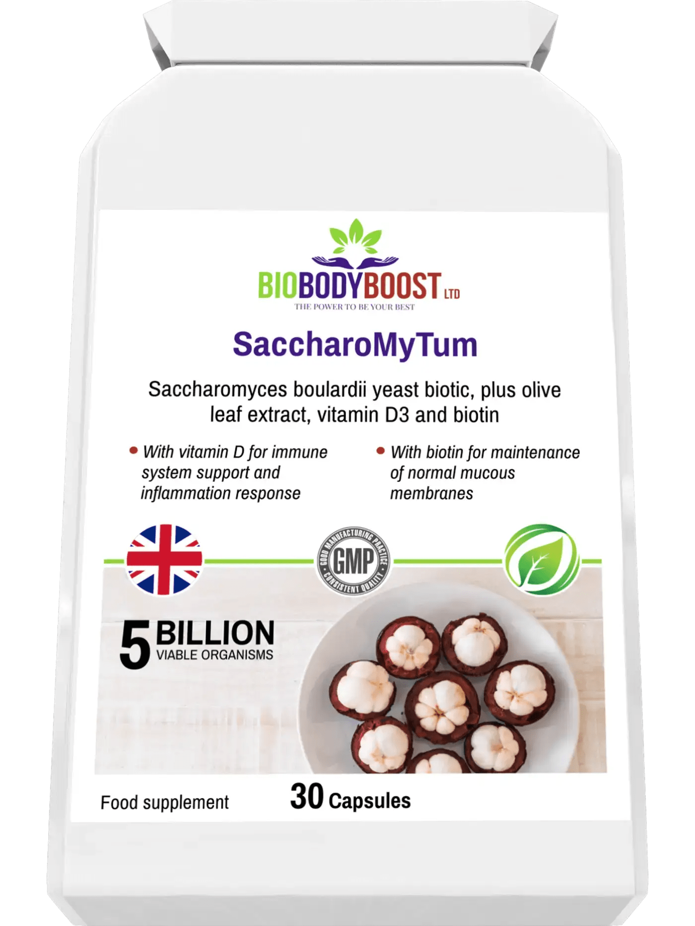 SaccharoMyTum Vegan Probiotics with Vitamin D3 Supplement - Supports Gut Health & Immune System for Adults - Perfect for Daily Wellness Routine