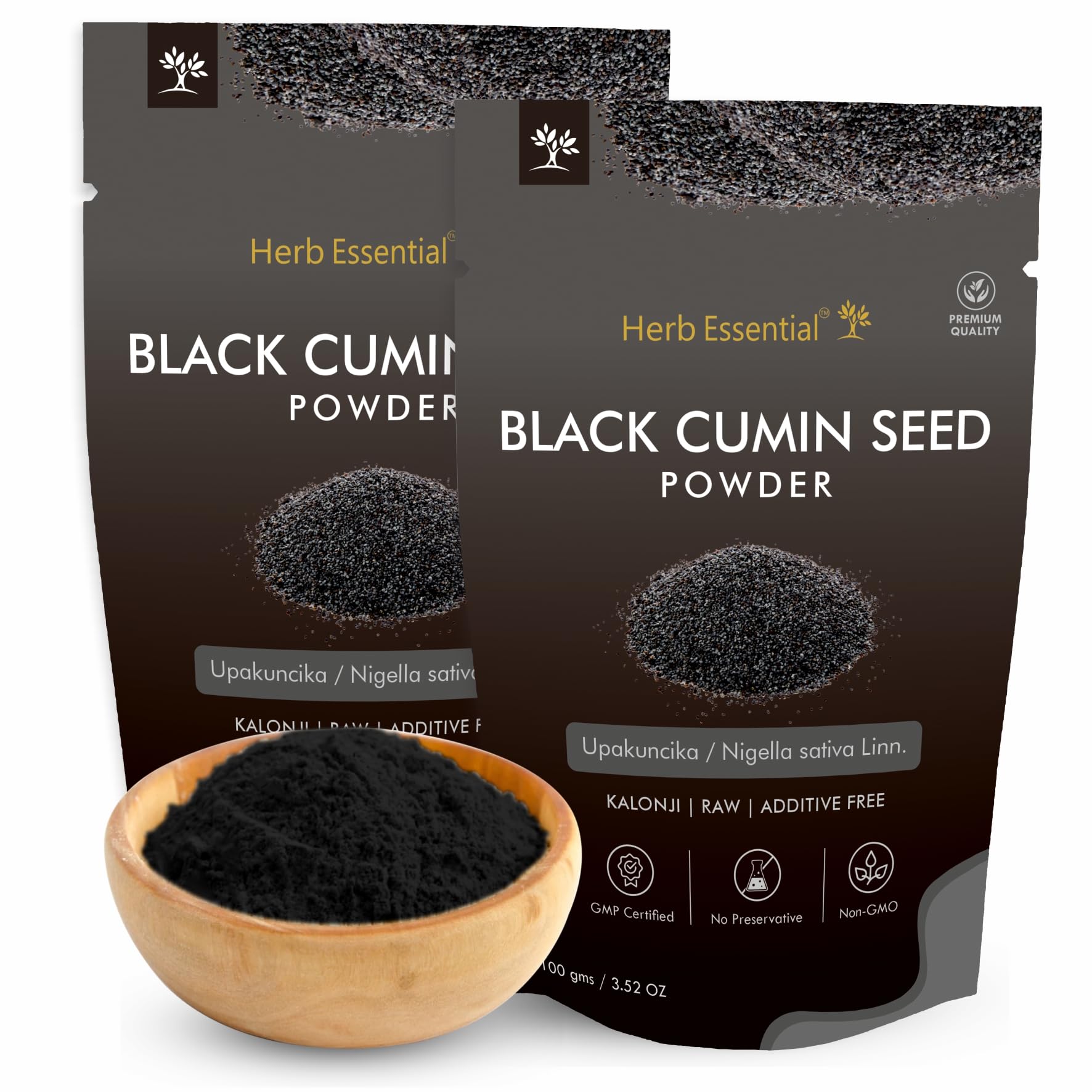 Organic Black Cumin Seed Powder (Kalonji) - 200g | 100% Pure Nigella Sativa for Hair Growth & Skin Care | Natural Herbal Supplement for Cooking, Tea & Ayurvedic Remedies | Pack of 2