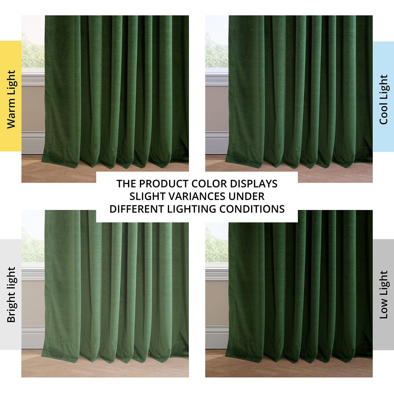 Green Ravello Burnout Velvet Blackout Curtains for Bedroom & Living Room - Thermal Insulated Window Drapes for Light Blocking and Privacy