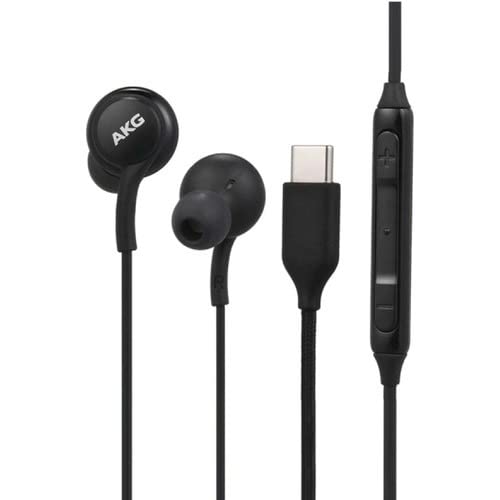 4XEM USB-C AKG Wired Earbuds with Microphone & Volume Control - Stereo In-Ear Headphones for Android Smartphones, Laptops & Tablets - Perfect for Music, Gaming & Calls (Black)