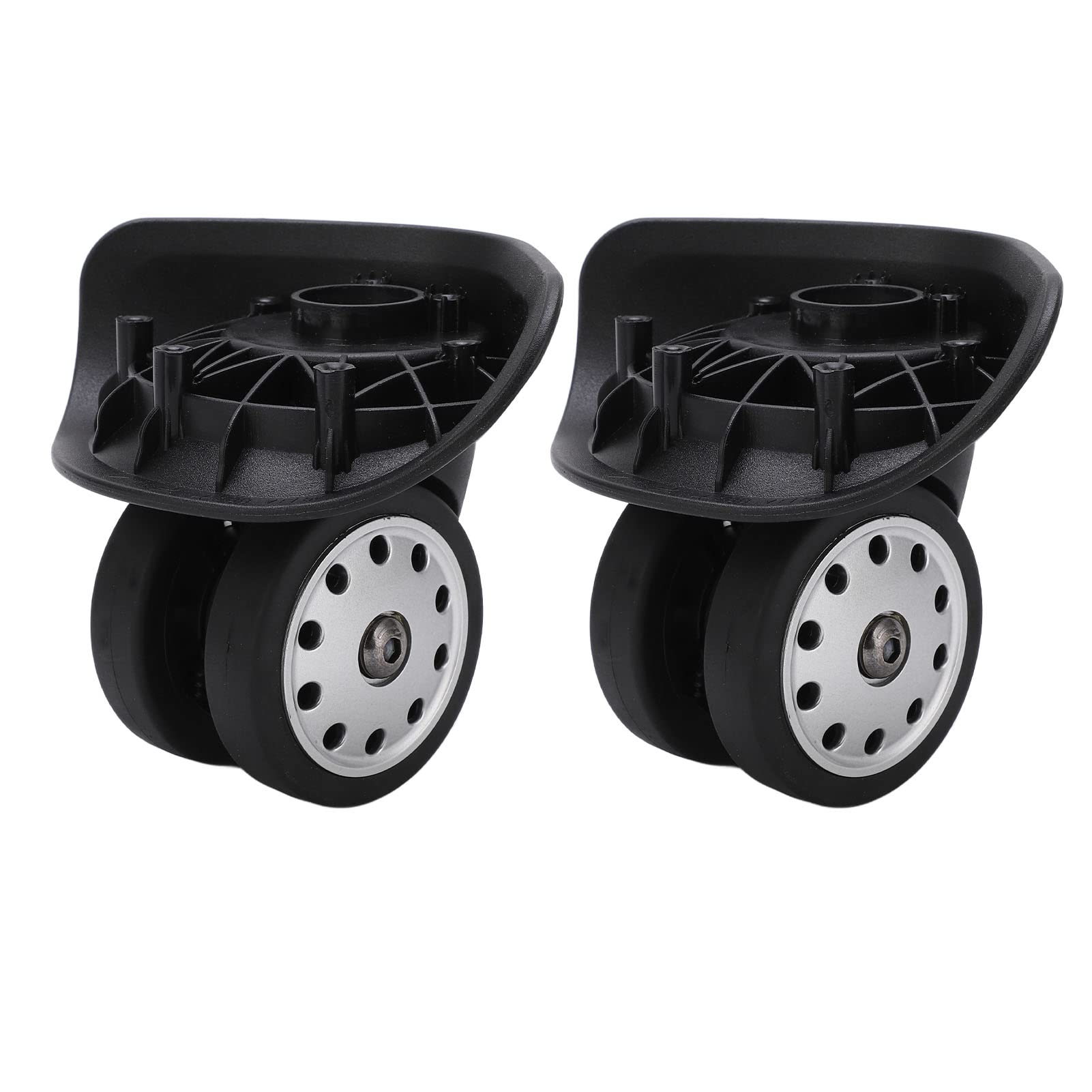 Alomejor A88 Replacement Luggage Wheels - 1 Pair Large Porous Suitcase Casters for Travel Bags (Black) | Durable Spinner Wheels for Smooth Airport Maneuvering & Heavy Duty Luggage Repair