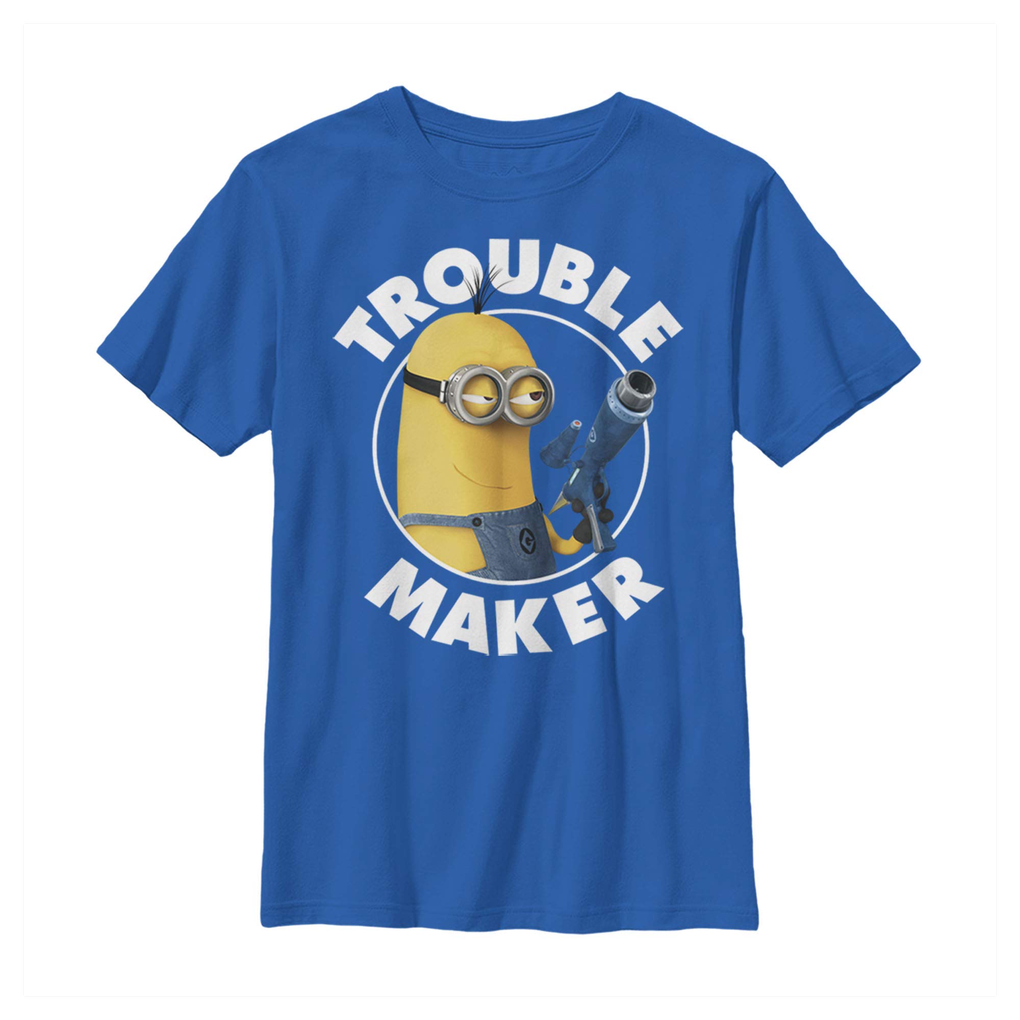 Boys' Despicable Me Minion Trouble Maker Graphic T-Shirt - Fun Cartoon Character Tee for Kids Birthday & Halloween Costume