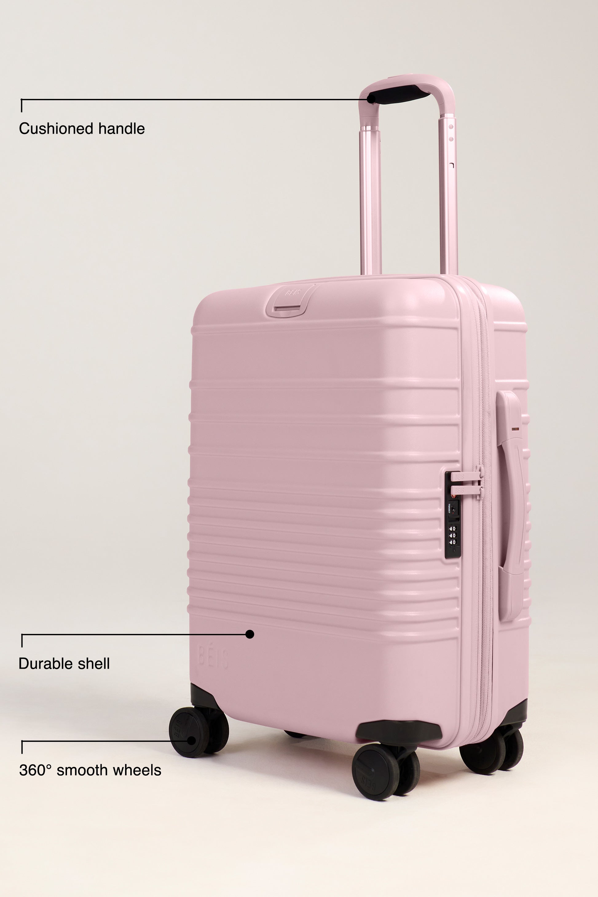 Atlas Pink Carry On Roller Luggage - Lightweight Spinner Suitcase for Travel, Business Trips & Weekend Getaways