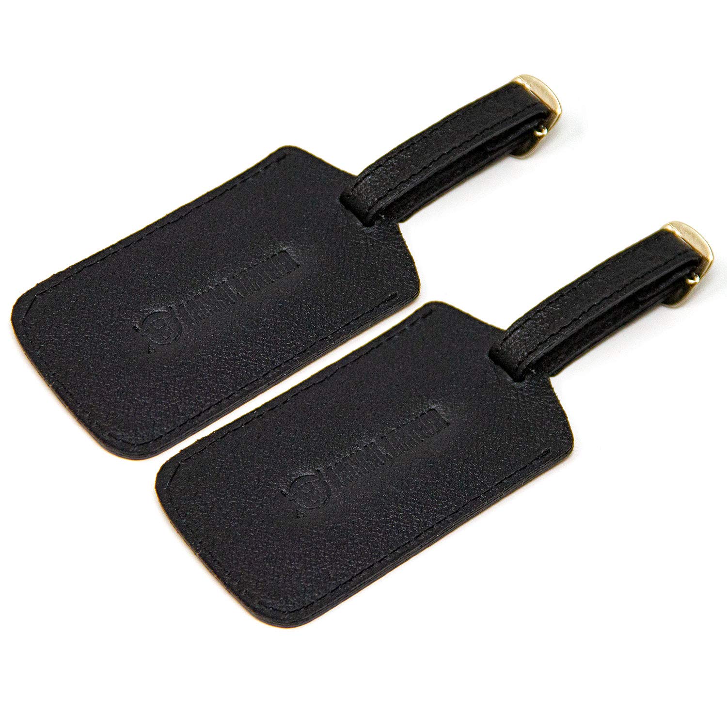 Genuine Leather Luggage Tags for Travel - Adjustable Leather Strap with Address Card & Privacy Cover - Set of 2 White ID Tags - Perfect for Suitcases, Backpacks & Carry-On Bags