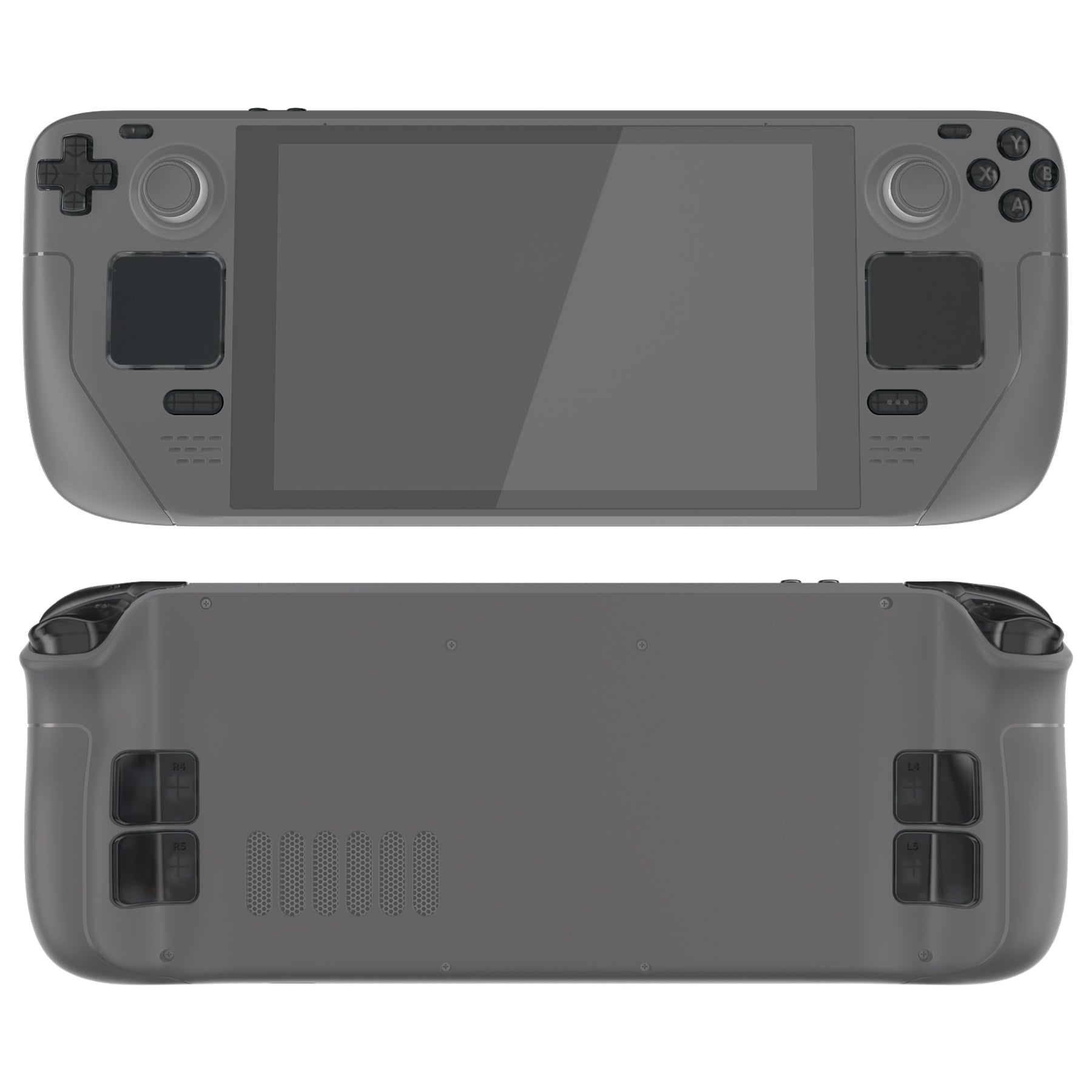 eXtremeRate Clear Slate Black Replacement Full Set Buttons for Steam Deck LCD - Premium Custom Controller Parts for Enhanced Gaming Experience - Perfect for DIY Mods, Repairs, and Upgrades