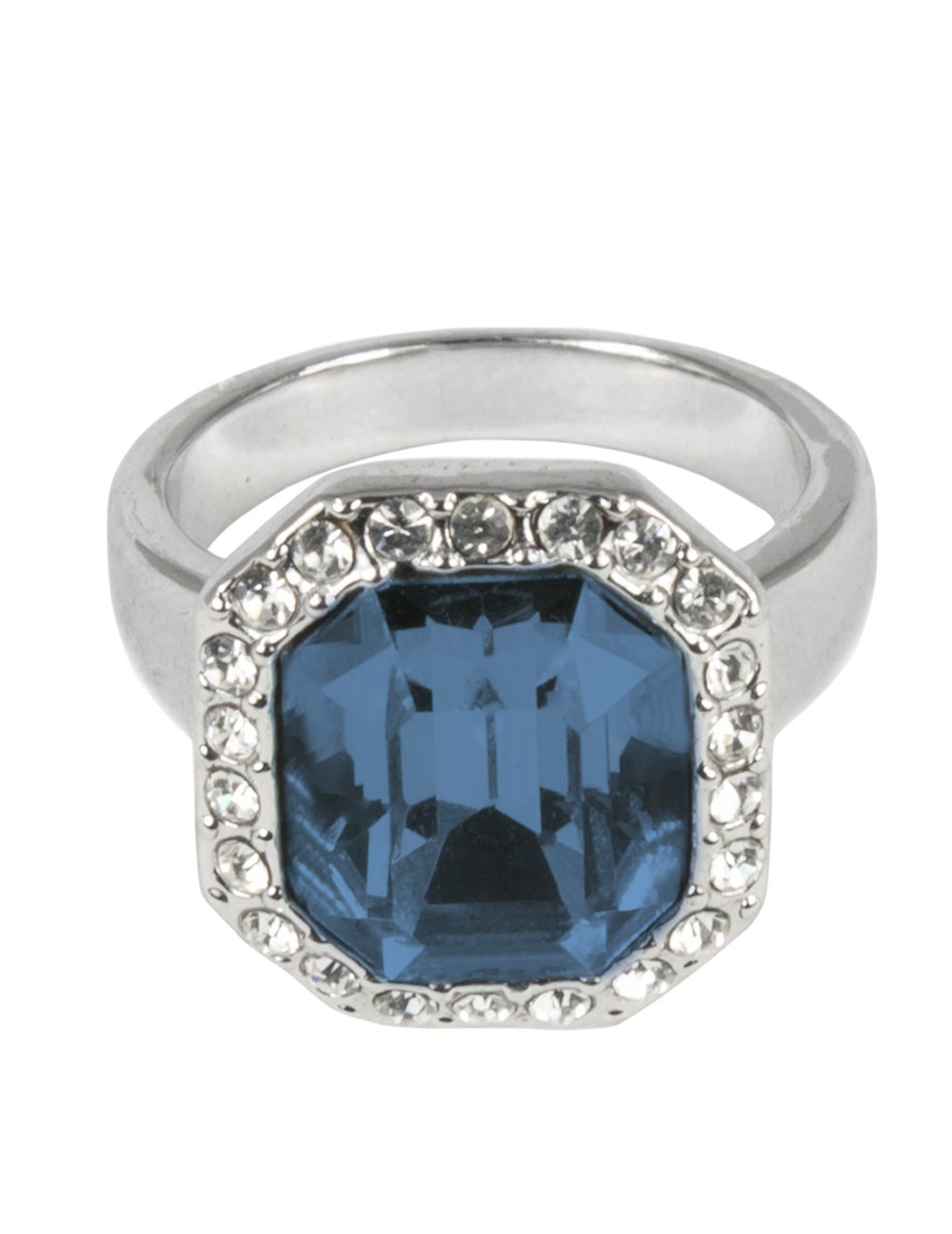 Emerald Cut Crystal Ring - Swarovski Rhodium Plated for Elegant Occasions