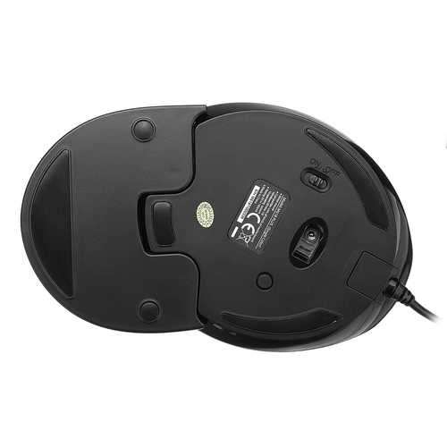 Delux M618 PLUS Ergonomic Vertical Mouse - 1600DPI, 6 Buttons, Blue LED Light, USB Wired - Perfect for Office Work, Gaming & Carpal Tunnel Relief