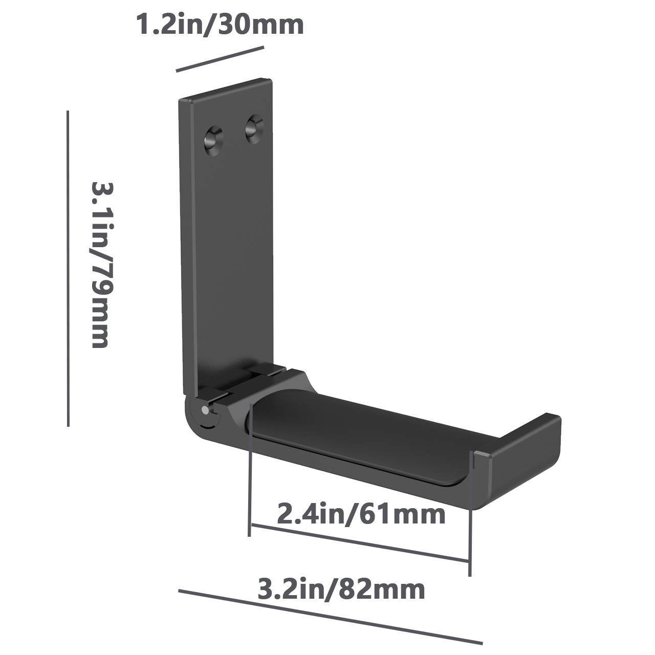 Aluminum Headphone Stand with Adhesive Tape - H03 Black for Desk & Gaming Setup