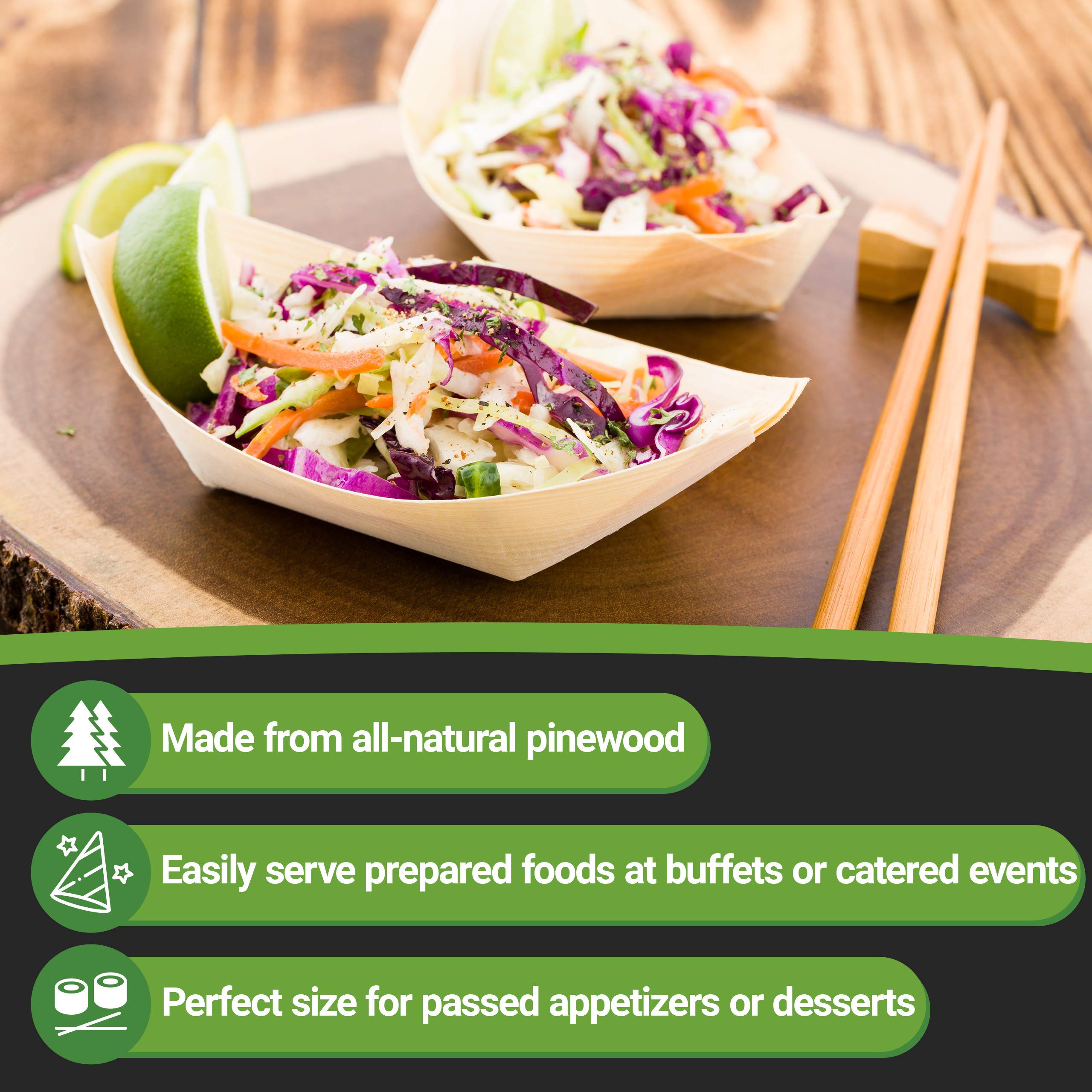 Restaurantware 5.5 x 3.5 Inch Disposable Paper Food Boats - 200 Pack Heavy Duty Snack Containers for Appetizers, Treats, Nuts & Finger Foods | Perfect for Parties, Carnivals, Movie Nights & Food Service