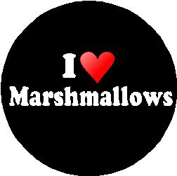 I Love Marshmallows 1.25 Inch Pinback Button Badge - Heart Shaped Enamel Pin for Backpacks, Jackets & Accessories - Cute Kawaii Collectible for Marshmallow Lovers
