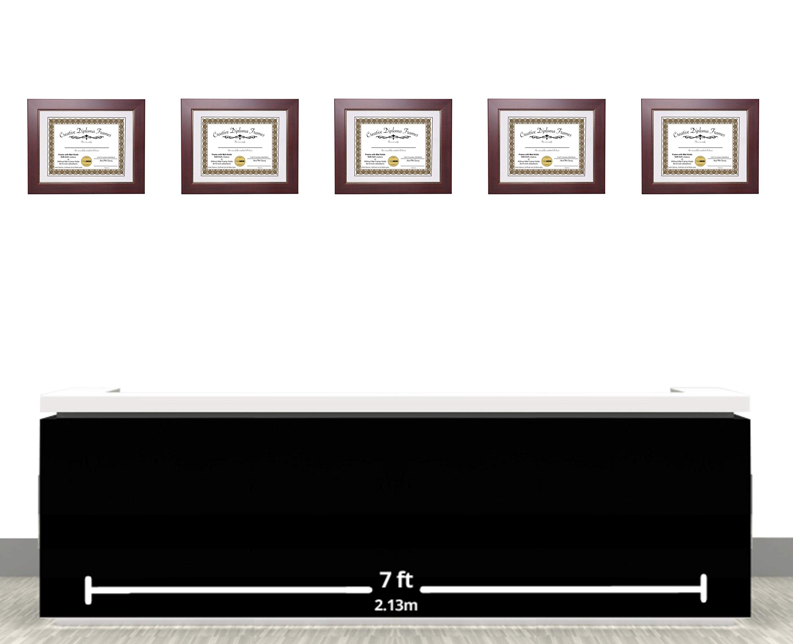 10x12 Empire Mahogany Diploma Picture Frame with White Mat, Glass & Wall Hangers - Holds 11x14 Photos - Perfect for Graduation, Office Decor & Home Display