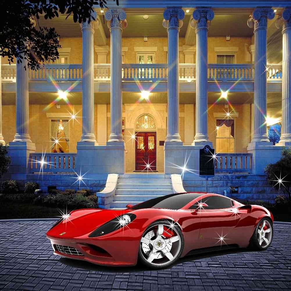 8'x8' Outdoor Architectural Photography Backdrop for Cars & Mansions - ZJZ-587