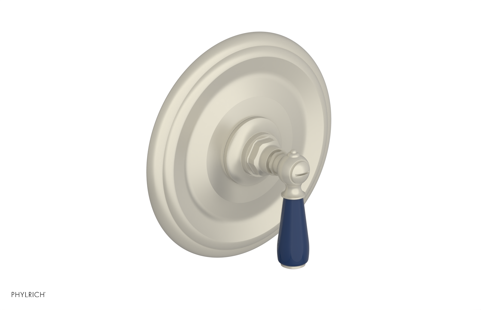 Jamestown Pressure Balance Shower Plate & Handle Trim Kit with Navy Blue Accents - 4