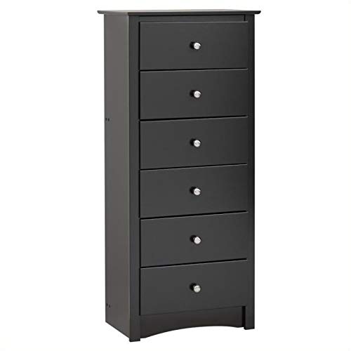 Pemberly Row 6-Drawer Dresser Chest - Black Finish for Bedroom Storage & Organization | Modern Bedroom Furniture for Home Decor