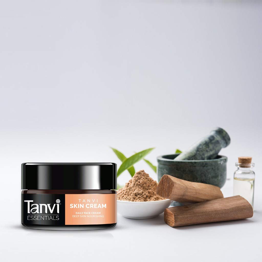 Tanvi Essentials Ayurvedic Skin Brightening Face Cream for Men & Women - 100% Natural, GMP Certified, Lightens Dark Spots & Pimple Marks, Made in India (50g) | Daily Moisturizer for Glowing Skin & Even Tone