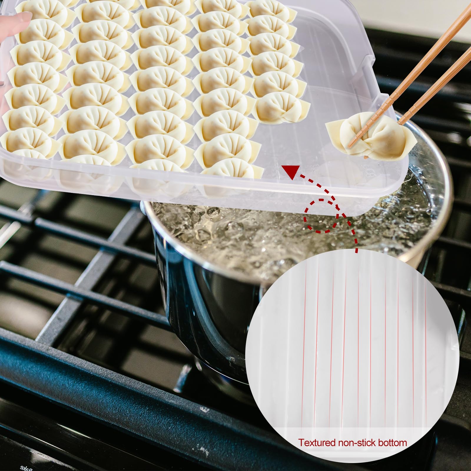Liatinbo 4-Layer Stackable Cookie Carrier with Lid & Handle - Portable Dessert Container for Cookies, Dumplings, Cupcakes & Pastries - Food Storage & Transport Solution (Blue) - Perfect for Parties, Picnics & Baking Events