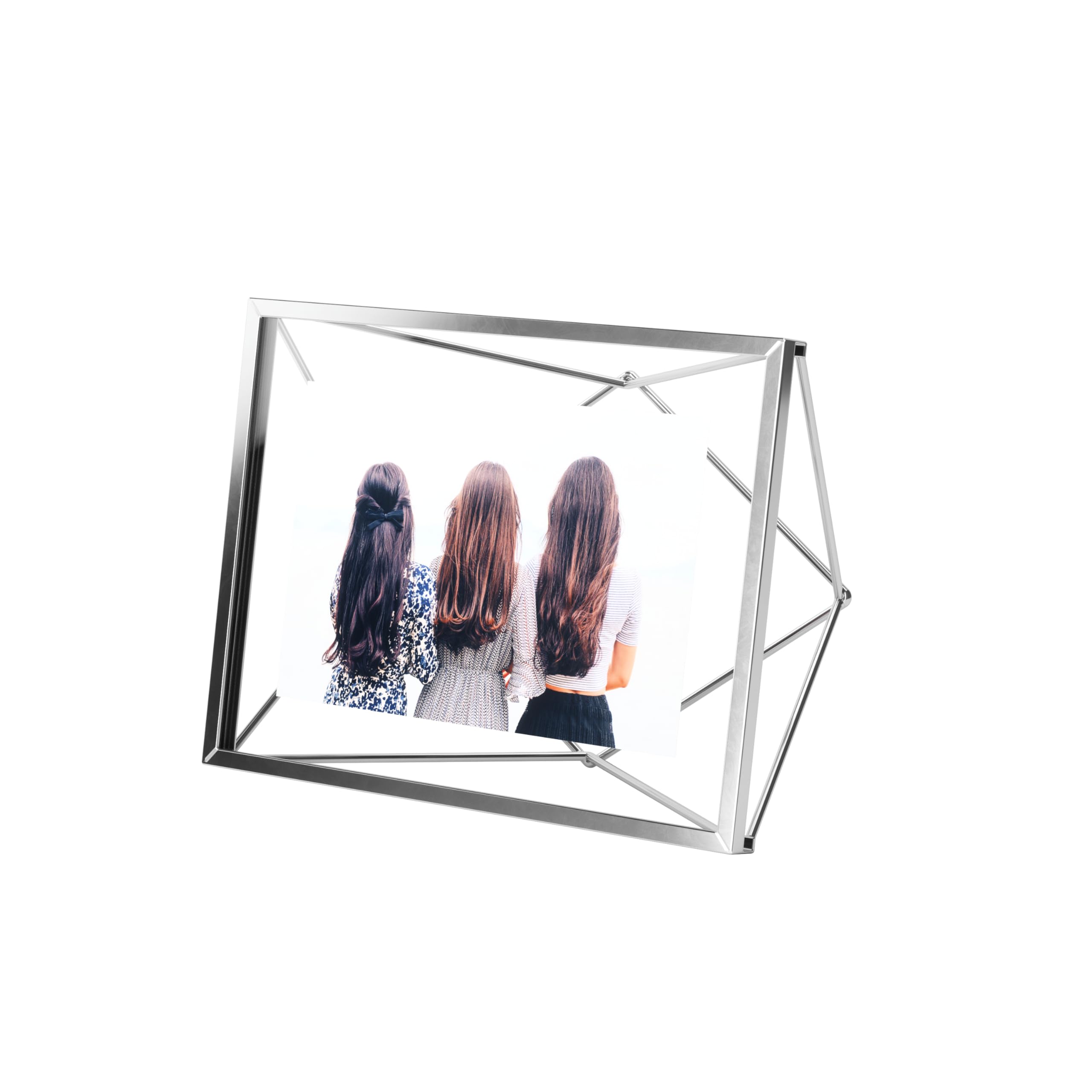 Umbra Prisma 4x6 Chrome Metal Picture Frame - Elegant Photo Display for Desk, Wall or Shelf - Perfect for Home Decor, Office & Gift Giving