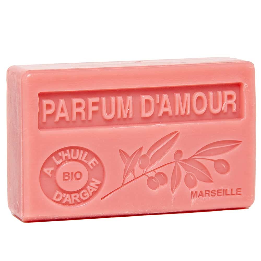 Organic Argan Oil French Soap Bar - Marseille Soap with Love Perfume - 3.5 Oz for Skin Care, Bath & Gift - Moisturizing & Aromatherapy