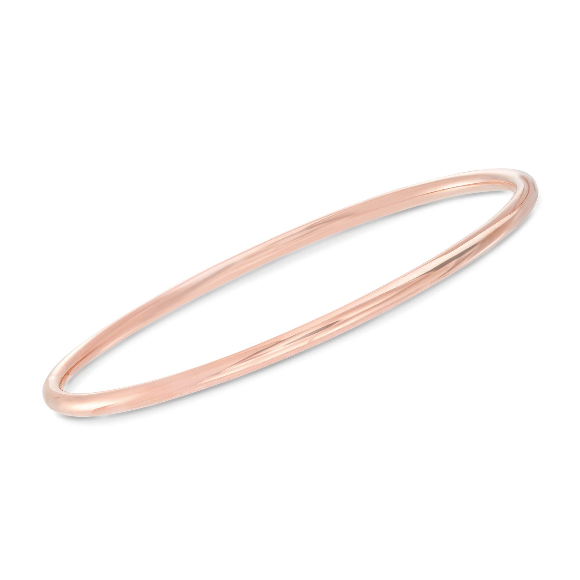 Ross-Simons Italian 22kt Rose Gold Over Sterling Silver 3-Piece Bangle Bracelet Set - 8.5