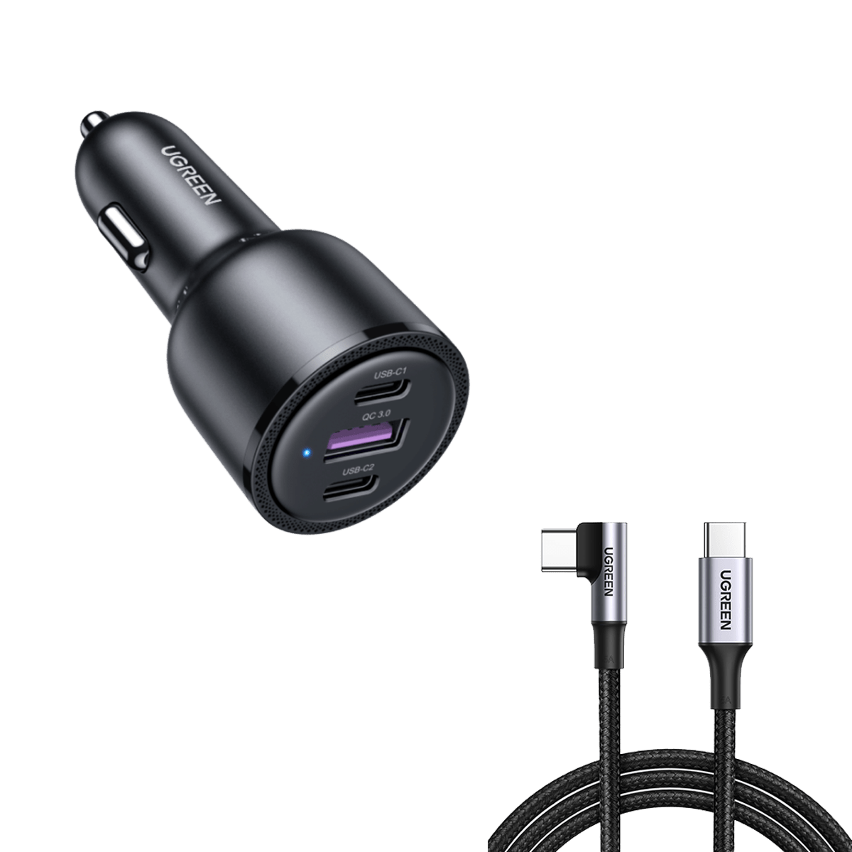 UGREEN 69W USB C Car Charger Fast Charging Adapter with Dual Ports - Perfect for iPhone 15/14/13, Samsung Galaxy, iPad & More - Ideal for Road Trips & Long Drives