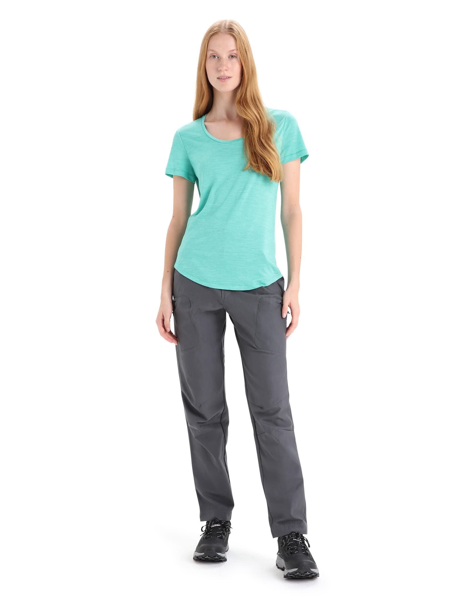 Icebreaker Merino Women's Sphere II Short Sleeve Scoop Neck T-Shirt - 100% Natural Merino Wool Base Layer for Hiking, Yoga & Travel | Moisture-Wicking & Odor-Resistant