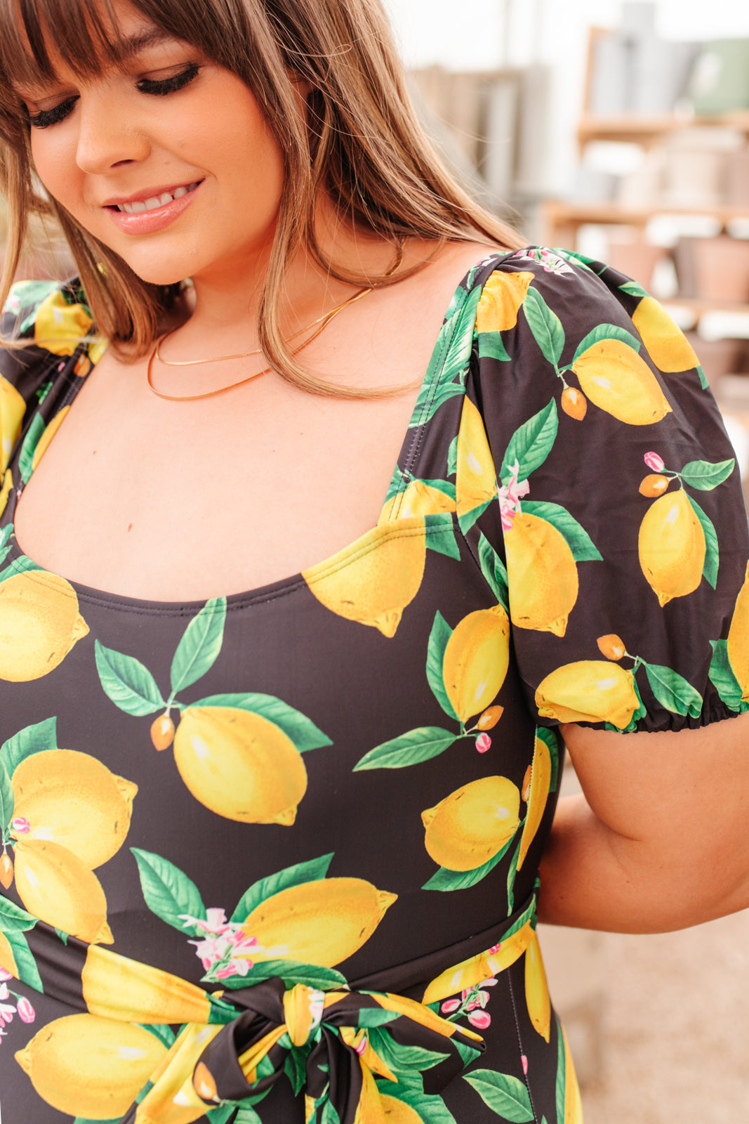 Lemon Drop Swimsuit - Women's One Piece Bathing Suit with Adjustable Straps & High Waist for Beach, Pool & Summer Vacations
