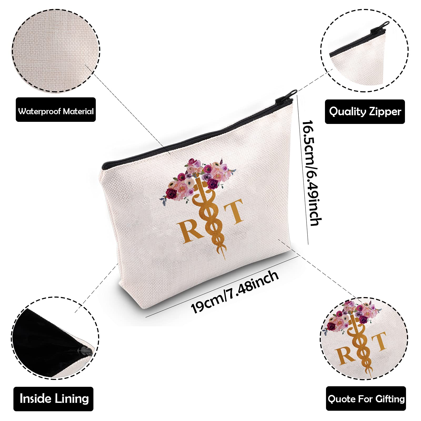 ZJXHPO Respiratory Therapist Gift - RT Makeup Bag & Graduation Present for Respiratory Therapists - RT Survival Kit (YM-RT) - Perfect for Clinical Shifts, School & Work Essentials
