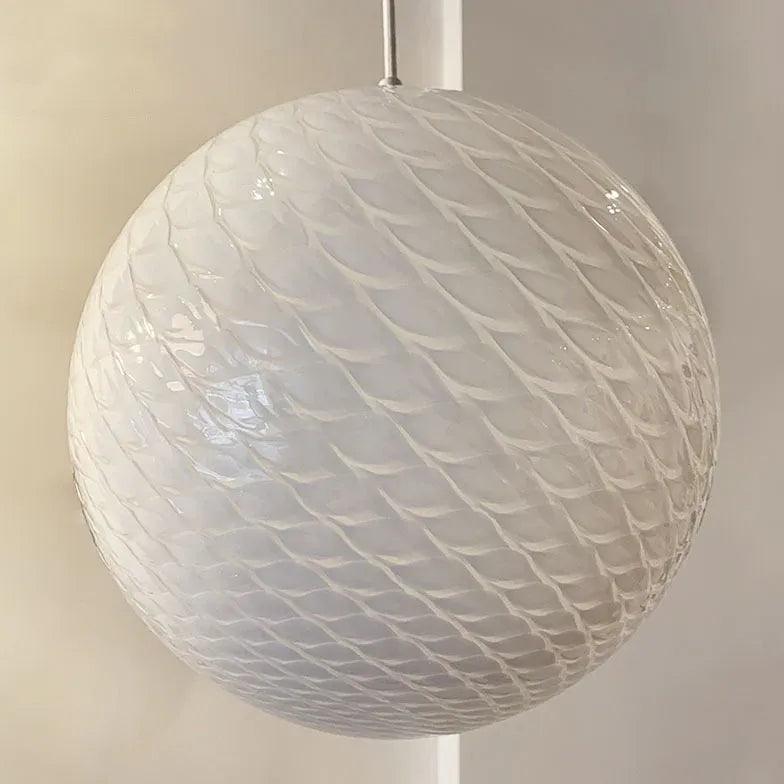 Modern White Spherical Glass Ceiling Light Fixture - Elegant Chandelier for Bedroom, Living Room & Dining Room - Perfect for Home Decor & Ambient Lighting