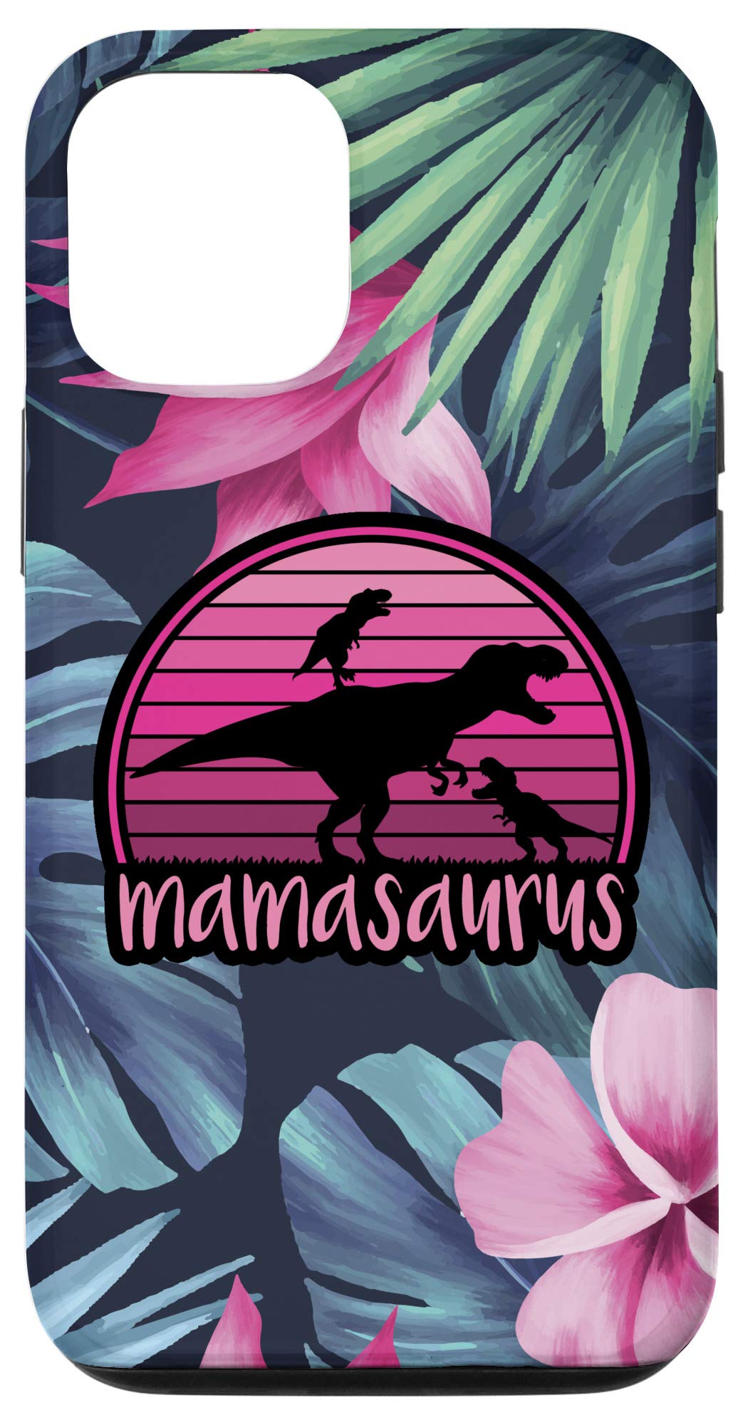 iPhone 12/12 Pro Floral Phone Case - Retro Funny Gift for Mom, Durable Protective Cover with Mamasaurus Design | Perfect for Mother's Day, Birthday Gifts & Daily Use