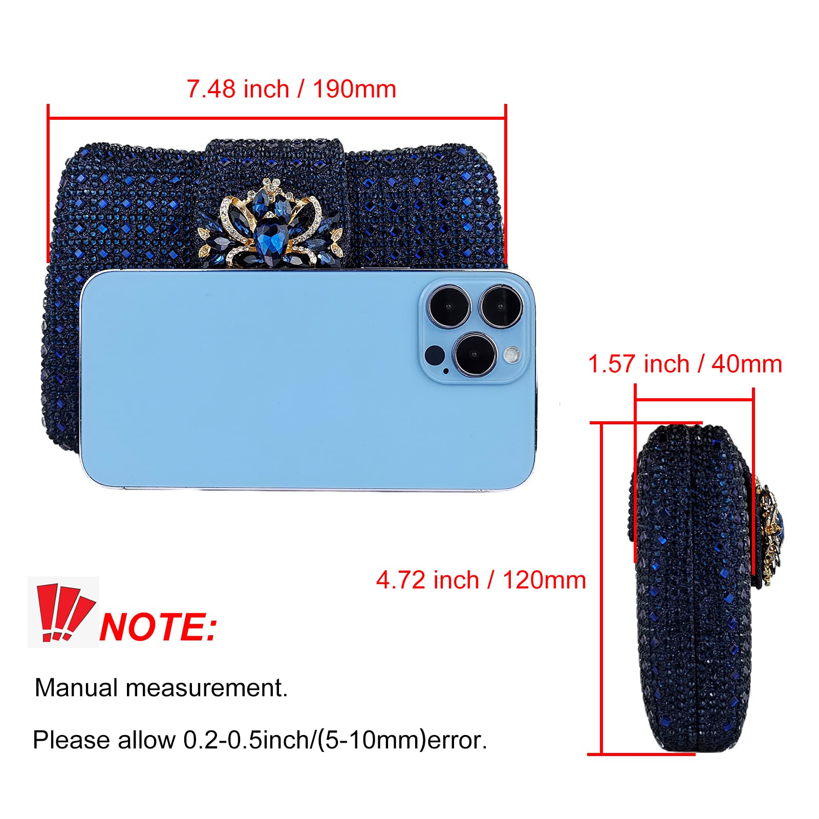 Sparkly Rhinestone Floral Clutch Handbag for Women - Elegant Evening Bag with Shoulder Strap | Perfect for Parties, Weddings & Special Occasions