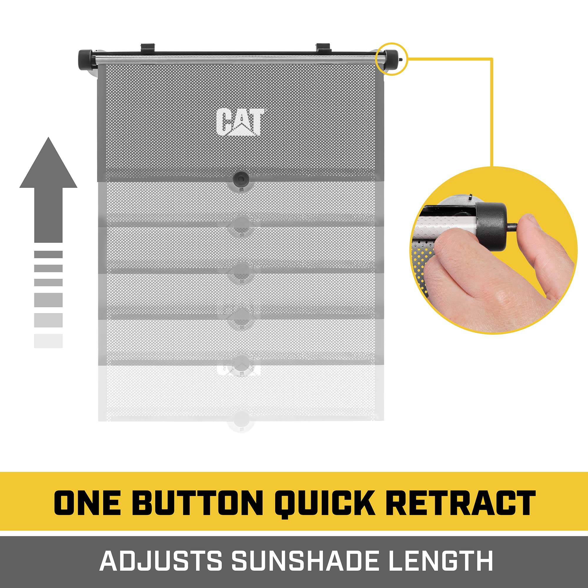 CAT® Car Window Shades for Back Windows - Retractable Sun Shade Visor for SUV, Truck & Baby Protection (14