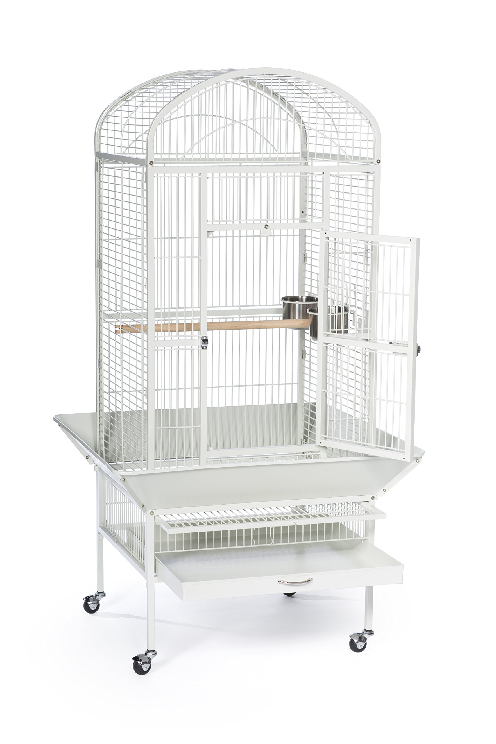 Prevue Pet Products 34522 Large Dometop Bird Cage in Chalk White - Spacious Home for Parrots, Cockatiels & Small Birds - Perfect for Living Rooms, Bedrooms & Outdoor Aviaries