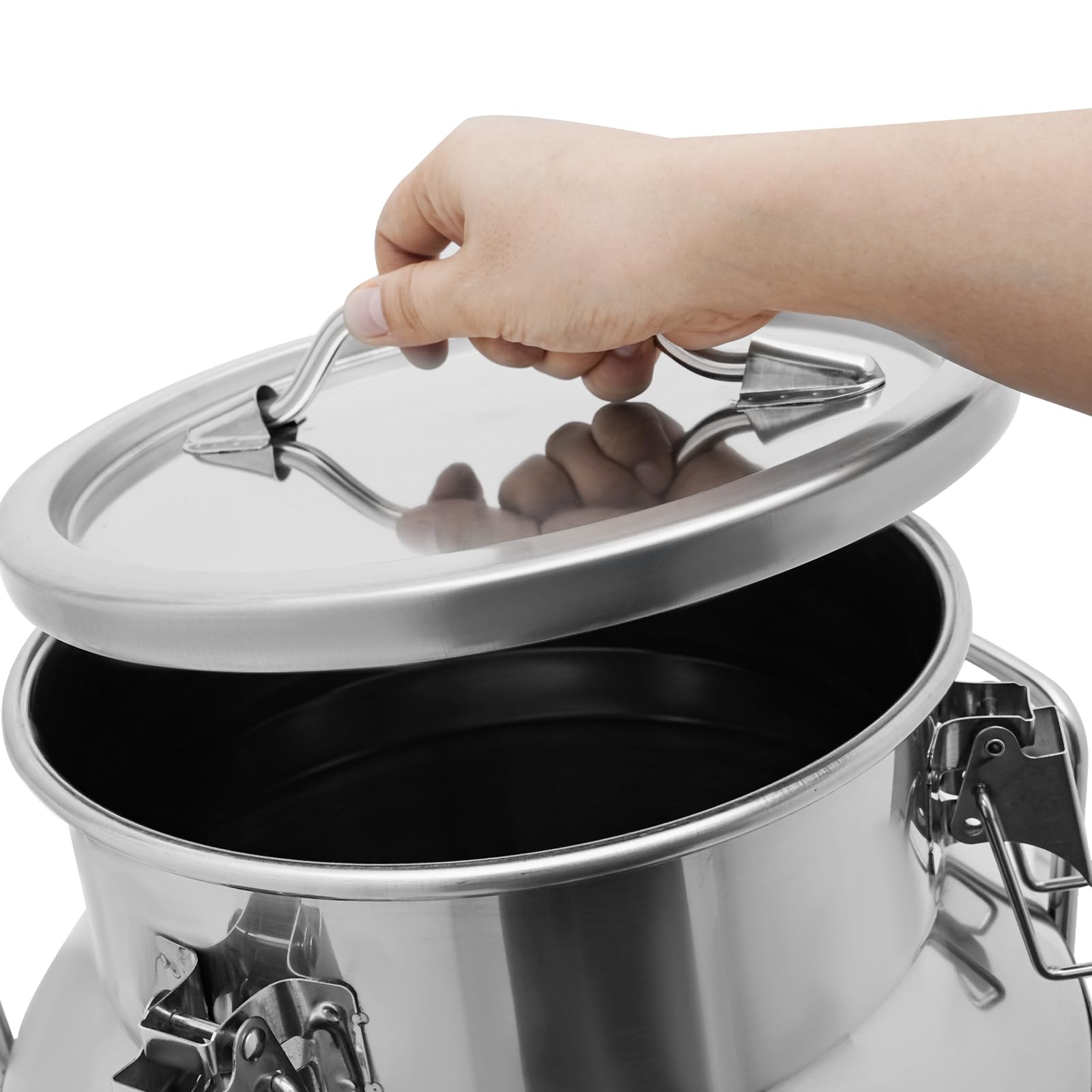 20L/5.28 Gallon Stainless Steel Milk Can with Faucet - Heavy Duty Milk Jug, Wine Pail & Liquid Storage Container - Airtight Grain, Wine & Beverage Tank for Farm, Brewery & Commercial Use