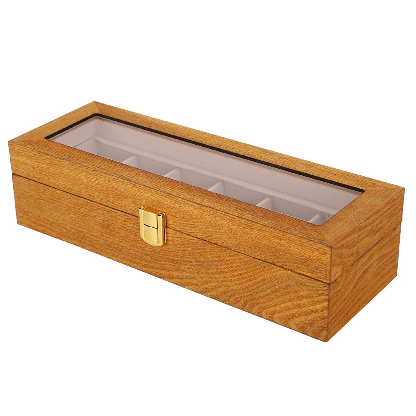 PAIHUIART 6-Slot Wooden Watch Box with Anti-Slip Metal Hinge - Elegant Watch Display Case for Jewelry Storage, Home Decor & Gift Giving - Perfect for Watch Collectors & Luxury Watch Organization