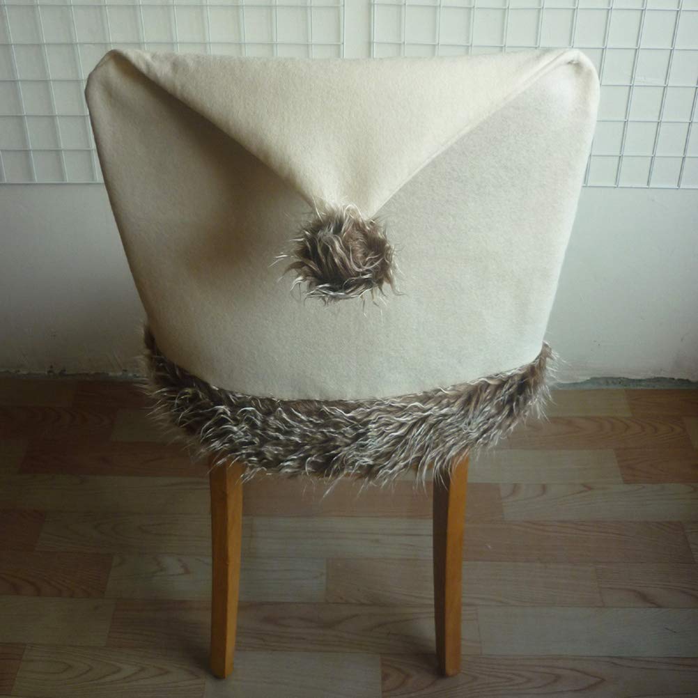 Festive Santa Chair Slipcover - Christmas Chair Protector with Detachable Santa Hat - Holiday Home Decor for Living Room, Dining Room & Party Decorations