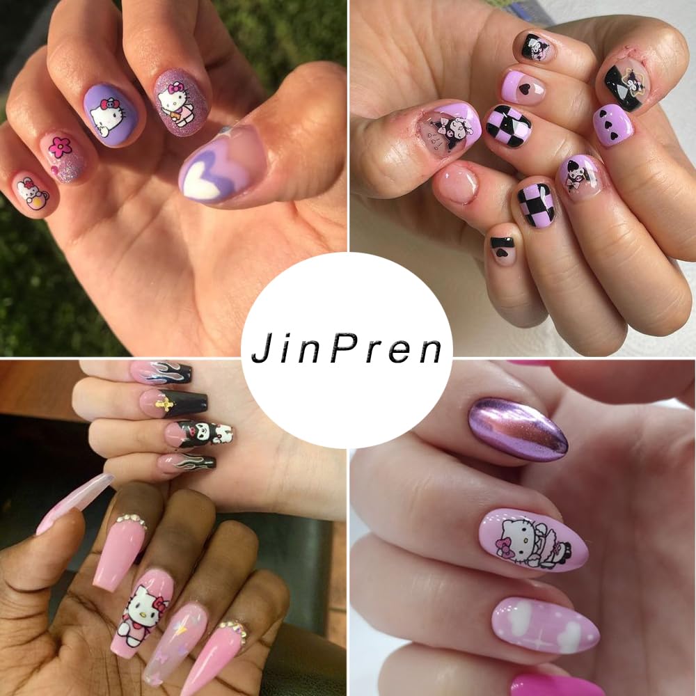 8 Sheets 3D Cute Nail Art Stickers - Self Adhesive Kawaii Cartoon Butterfly & Flower Designs - DIY Nail Decals for Women & Girls - Perfect for Acrylic Nails, Manicures & Party Nail Art Decorations