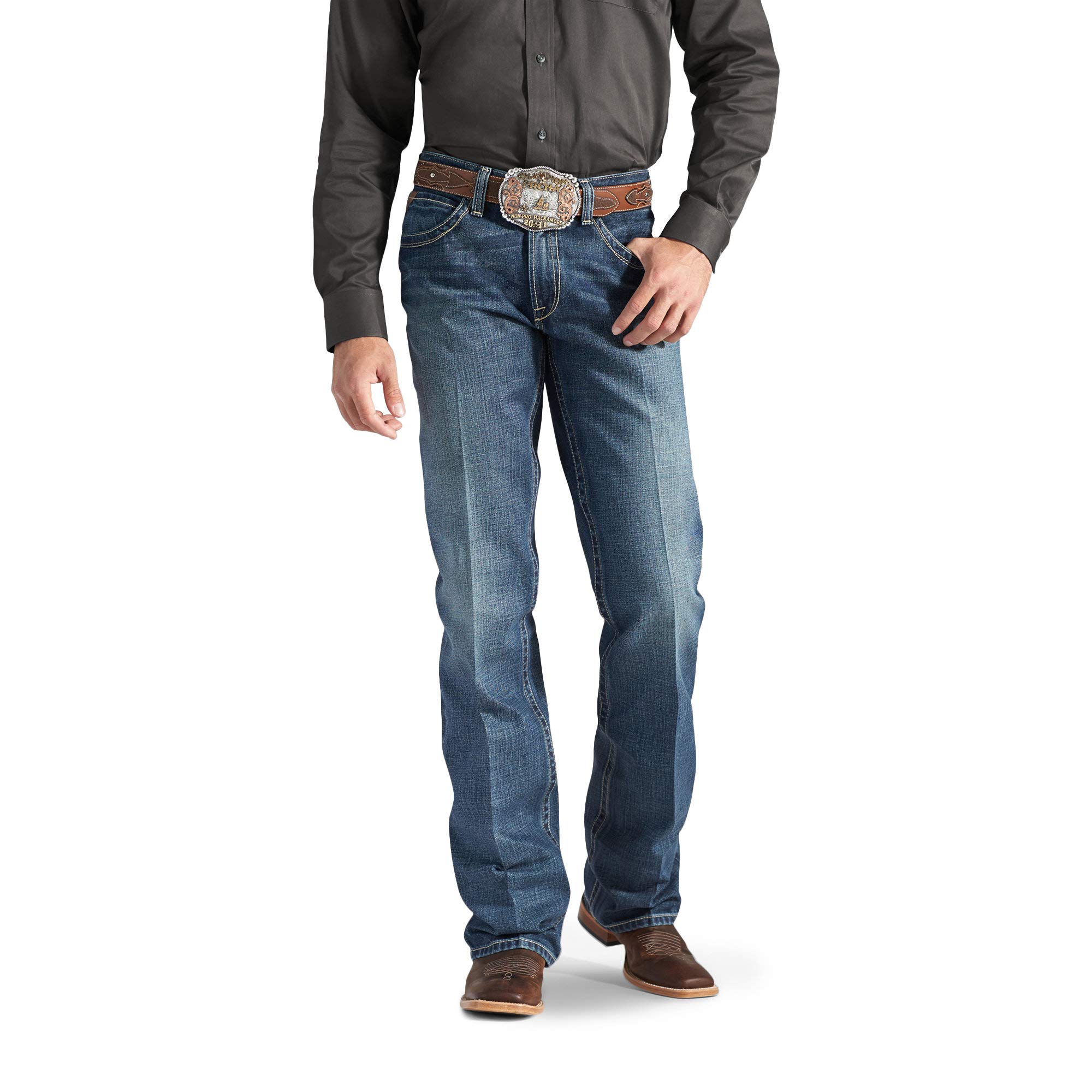 Ariat Men's M4 Low Rise Boot Cut Jeans - Durable Western Denim Pants for Cowboy Work & Casual Wear