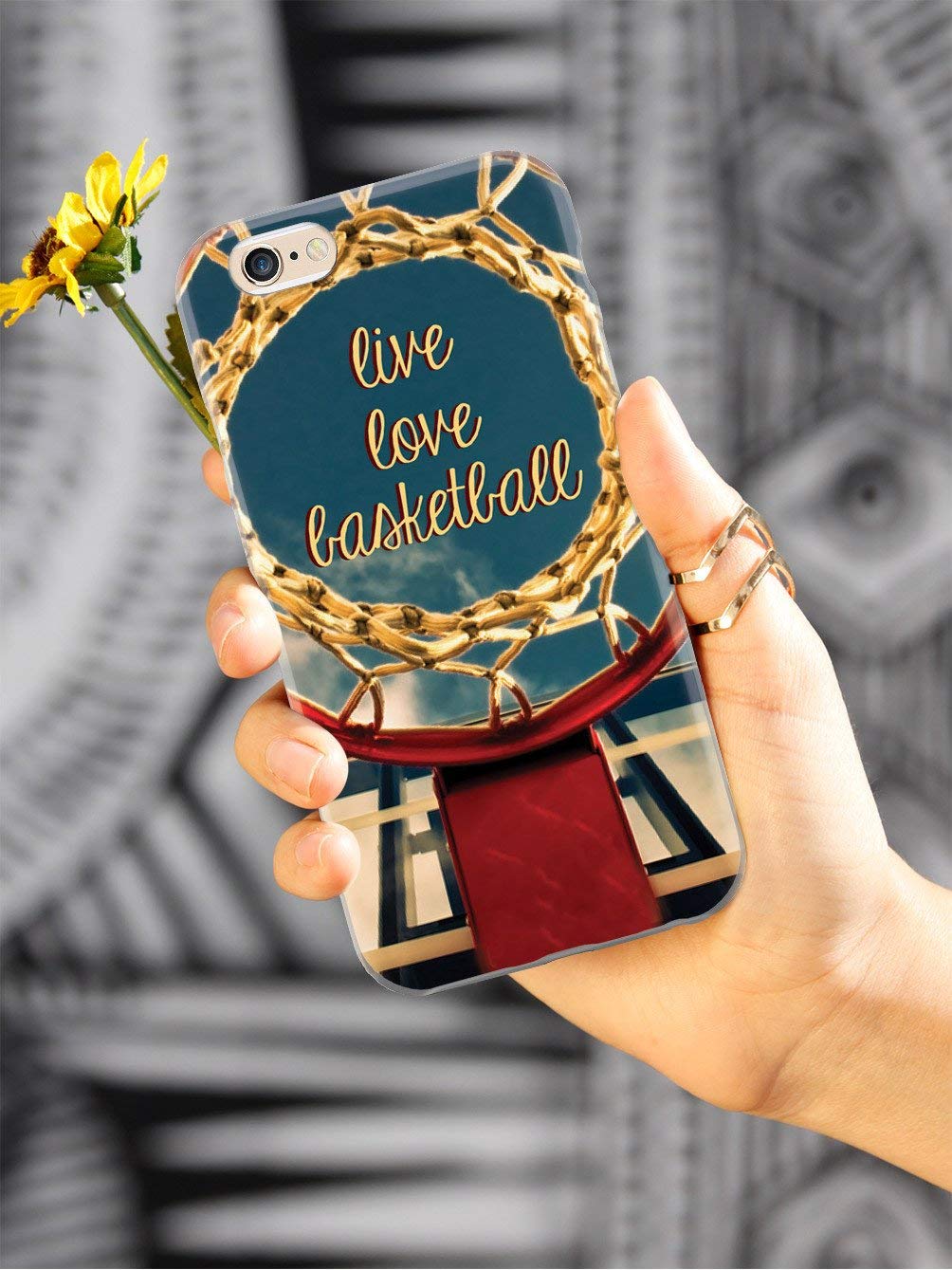 Inspired Cases - Compatible with iPhone SE Case - 3D Textured Protective Phone Cover for Apple iPhone SE (2020/2022) - Live Love Basketball Design - Shockproof & Anti-Scratch - Perfect for Sports, Gym & Outdoor Activities