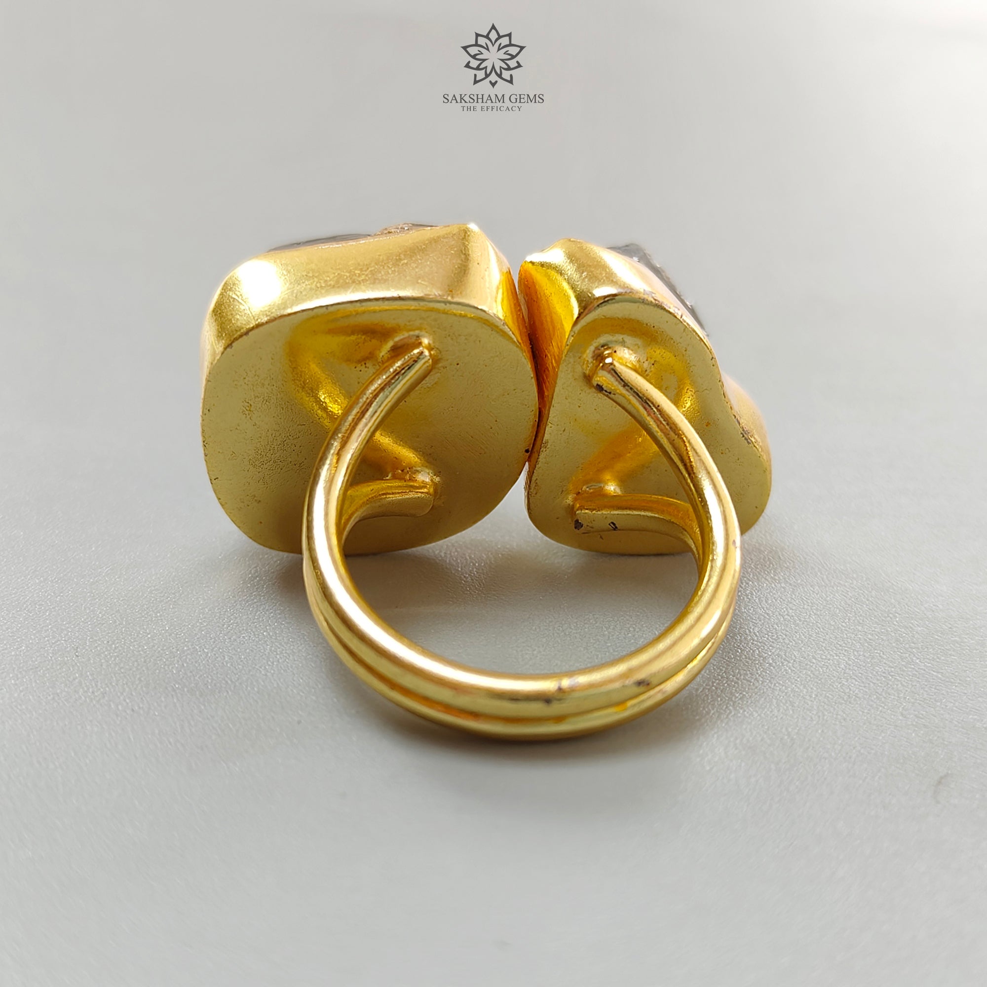 Handmade Cocktail Ring - 17.28g Gold Plated Natural Multi-Color Gemstone Boho Style Adjustable Ring for Women | Perfect for Parties, Weddings & Special Occasions