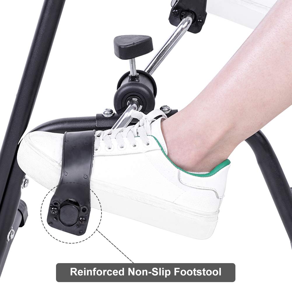 Portable Mini Exercise Bike Pedal Trainer - Hand & Foot Pedal Exerciser for Home Gym with Stable Reinforced Feet Pad & Handle - Ideal for Physical Therapy, Office Workouts & Home Fitness Recovery