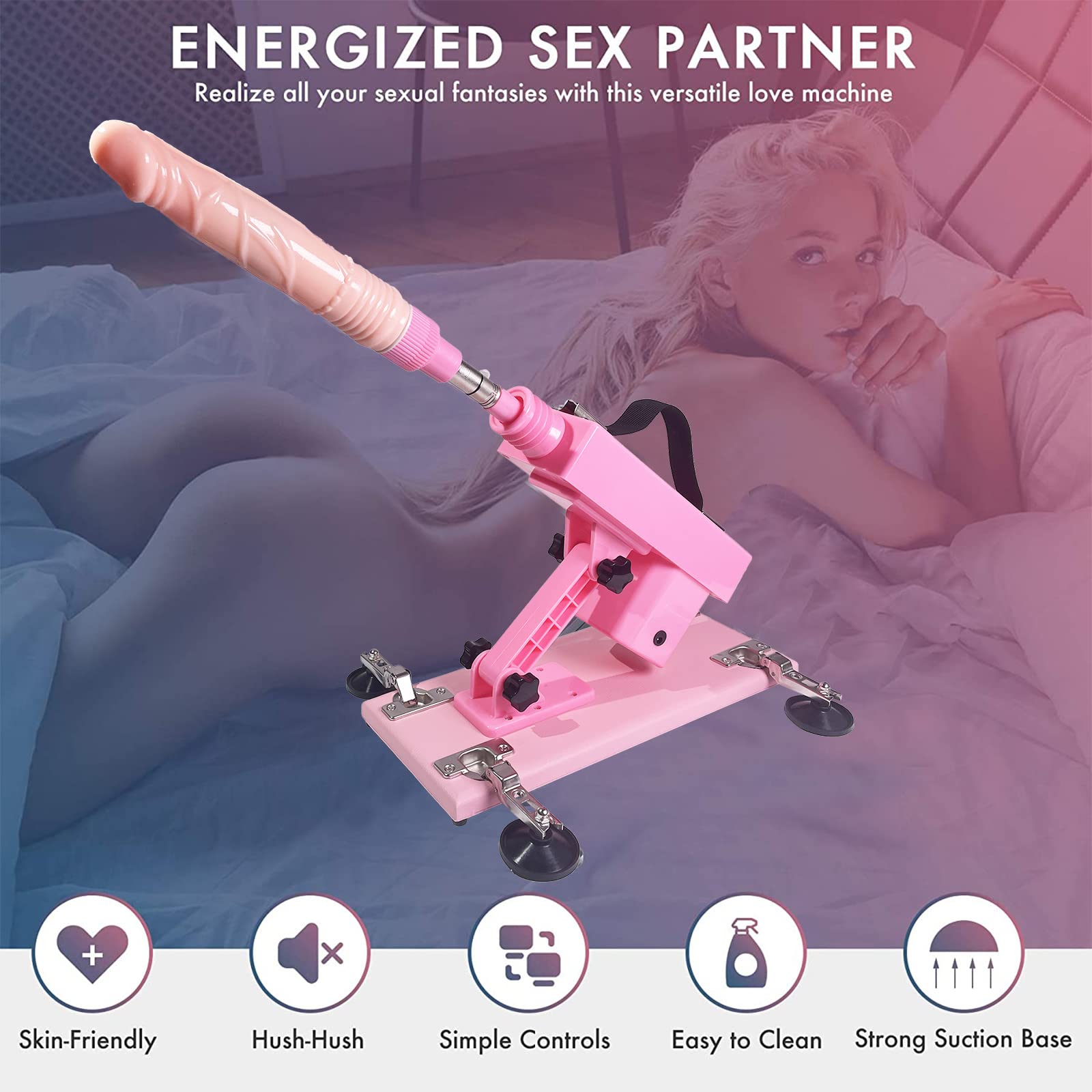 LVFUNCO Automatic Thrusting Sex Machine for Women & Men - Hands-Free Adult Toy with Lifelike Dildo - Powerful Love Machine Device for Couples & Solo Play - Perfect for Bedroom Fun, BDSM, and Spicing Up Your Sex Life