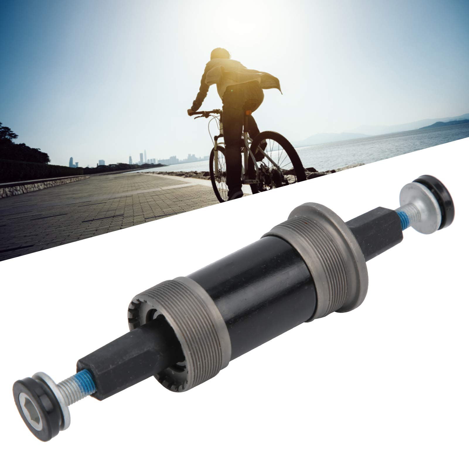 68mm Bike Bottom Bracket - Sealed Square Taper Bearing for Mountain Bikes with Installation Screws | Durable Metal Bicycle Crankset Component for Smooth Riding & Maintenance