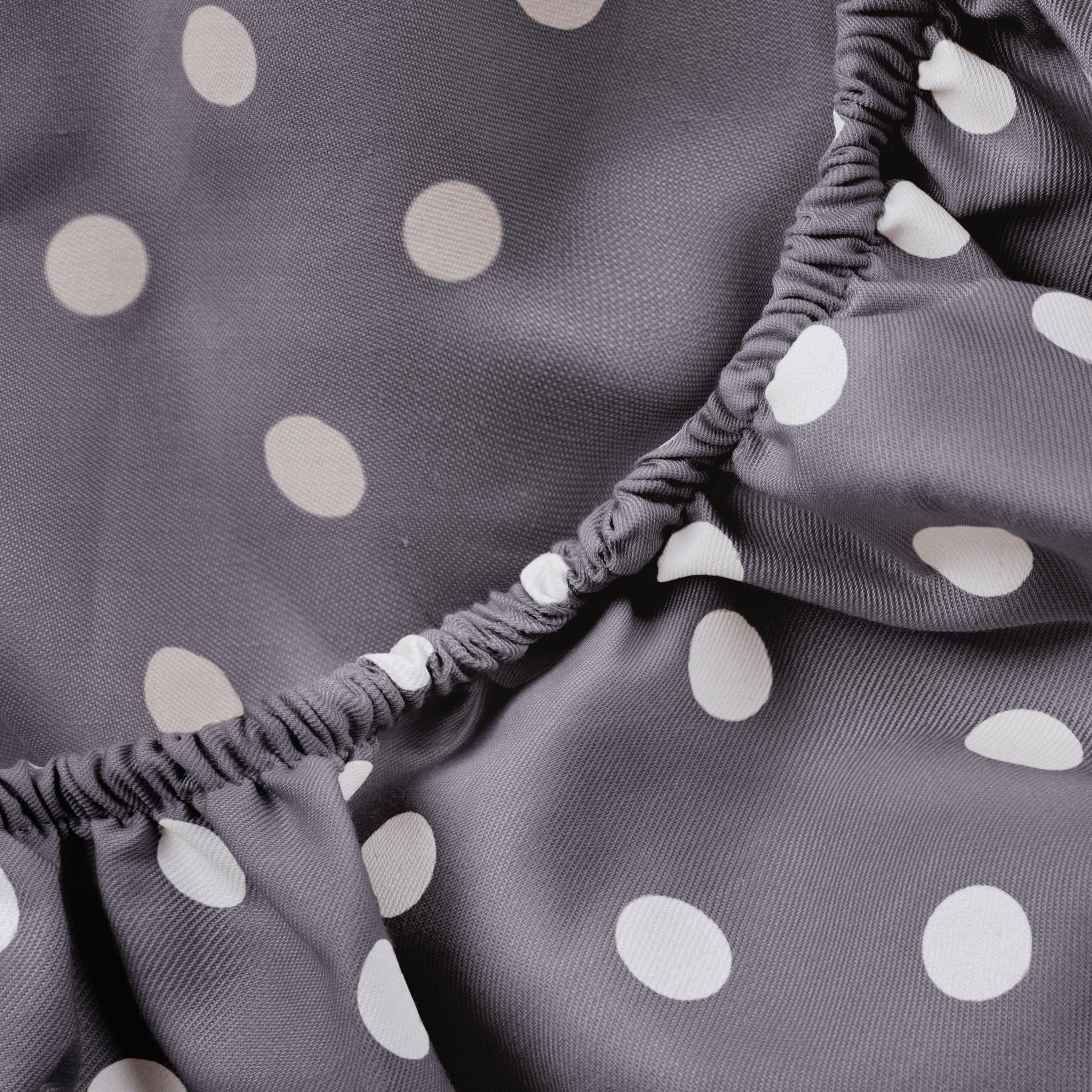 Polka Dot 600 Thread Count Cotton Blend Deep Pocket Sheet Set - Queen Size Bed Sheets for Comfortable Sleep - Perfect for Master Bedroom, Guest Room & Dorm
