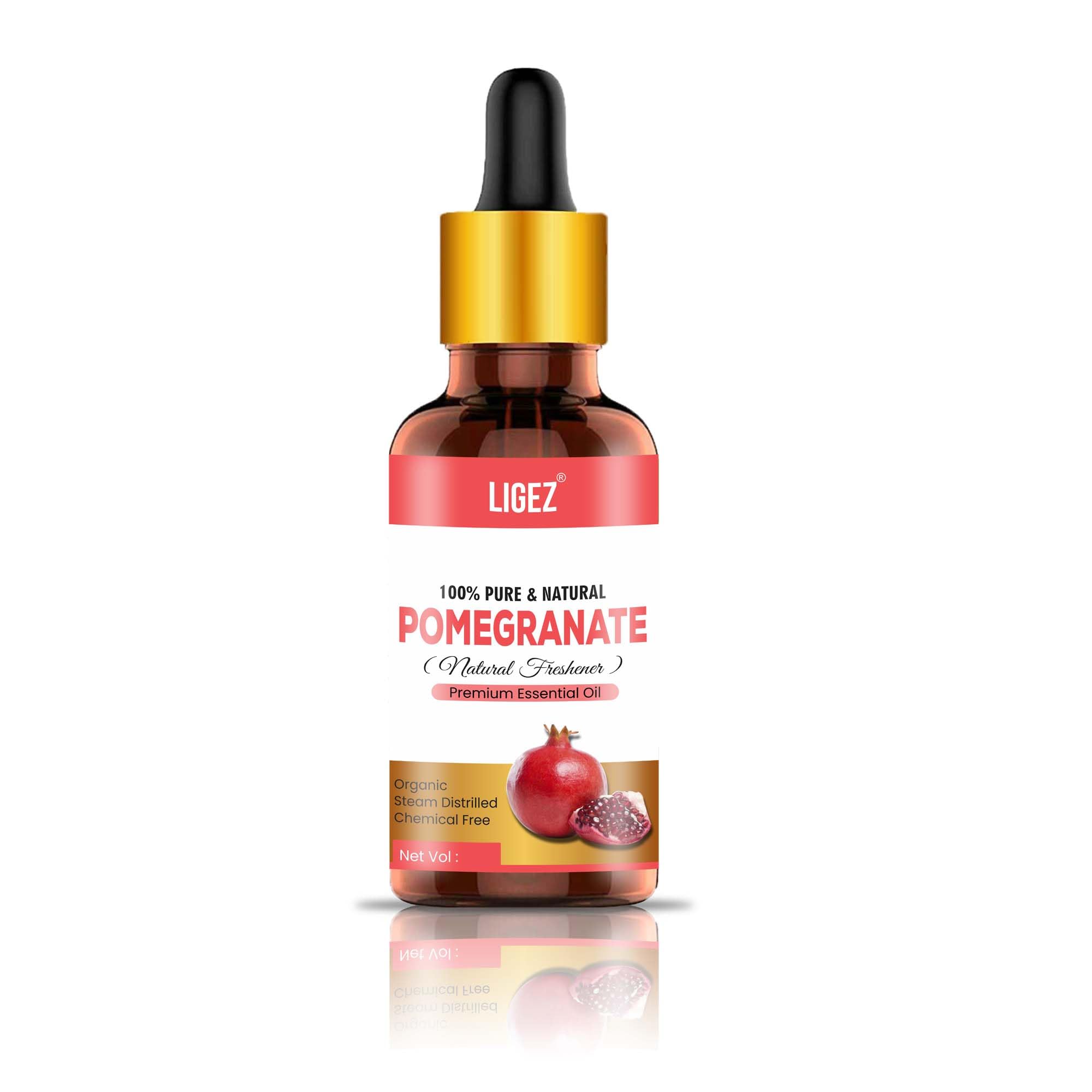 Ligez Pomegranate Seed Oil for Hair Growth & Skin Care - 100% Pure Natural Face & Scalp Treatment (10ml) - Promotes Healthy Hair & Glowing Skin for Men & Women