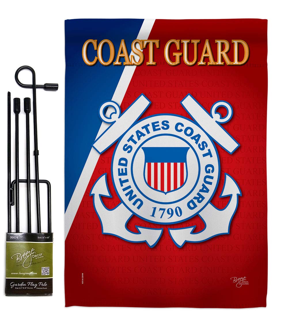 USCG Semper Paratus Garden Flag Set - Double-Sided Military Yard Banner for Veterans & Patriotic Home Decor