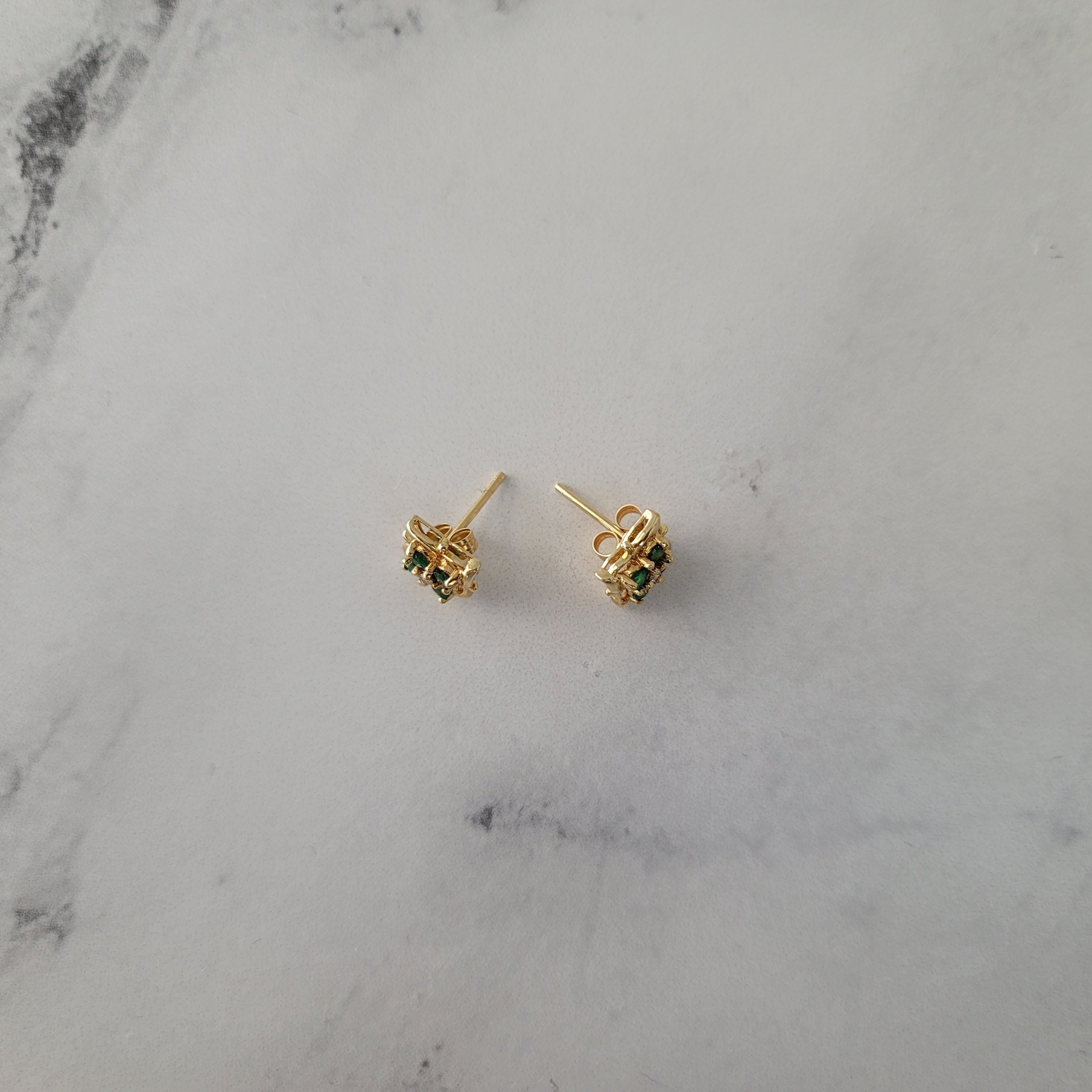 0.33cttw 14k Yellow Gold Emerald Stud Earrings for Women - Elegant Green Gemstone Jewelry for Everyday Wear, Gift Giving & Special Occasions